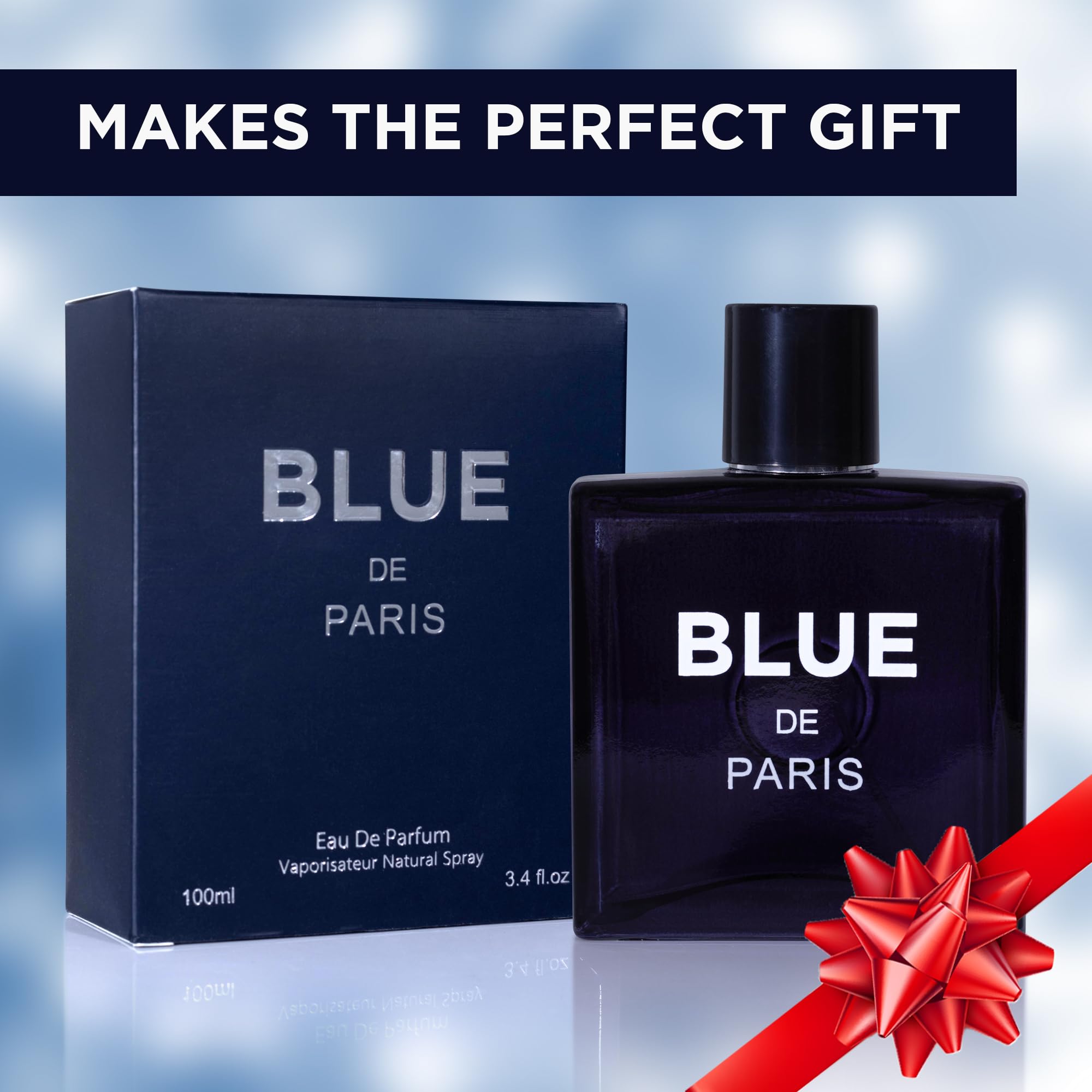 NovoGlow Blue De Paris zest-grapefruit opening hints at bright, invigorating beginnings.