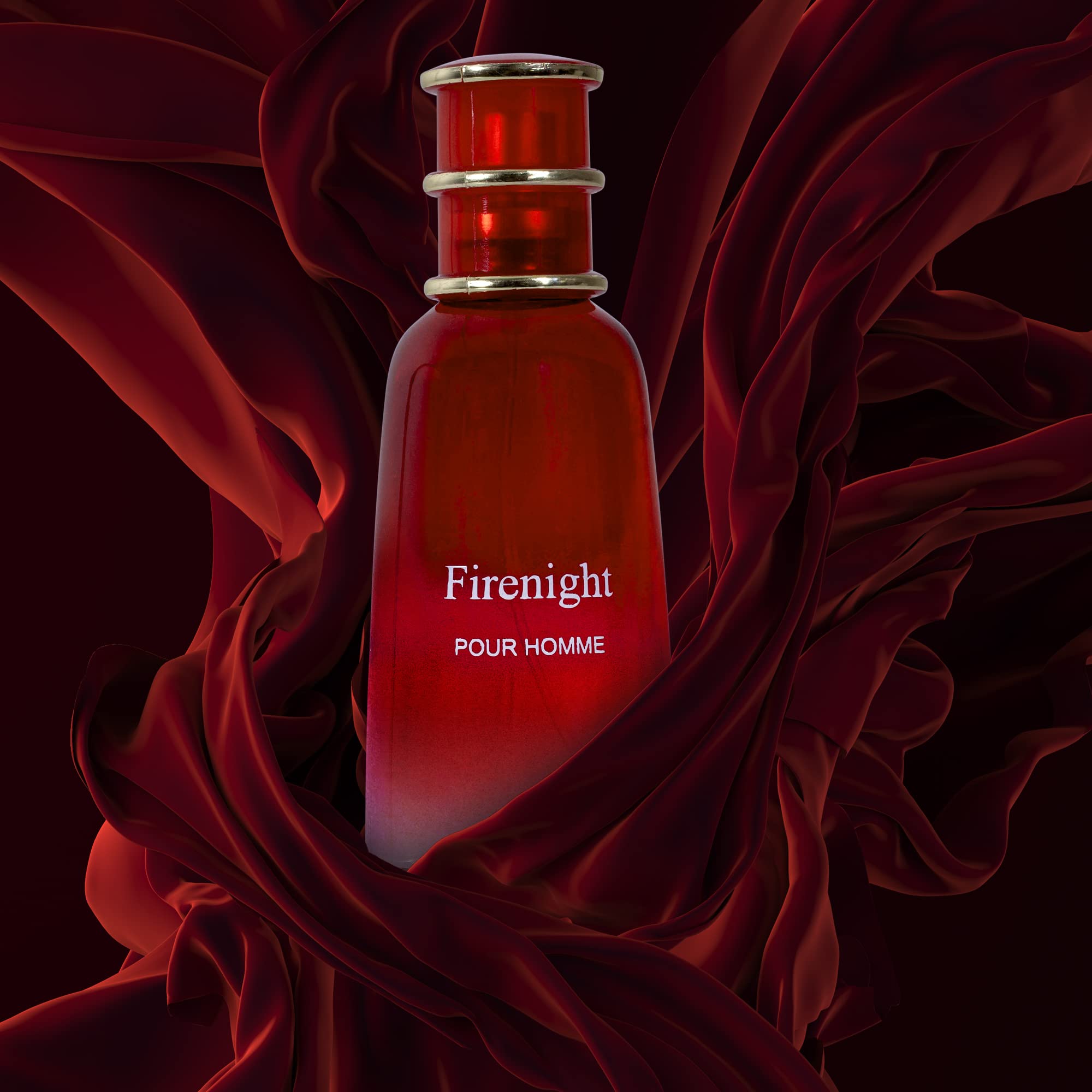 NovoGlow Firenight amber glass bottle emphasizes premium design and luxury feel.