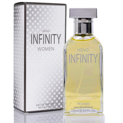 NovoGlow Infinity for Women bottle front view showing timeless elegance and daily freshness.