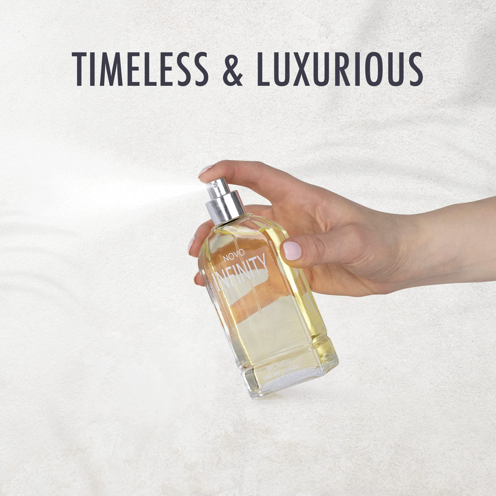 NovoGlow Infinity for Women gift-ready packaging with bottle for special occasions.