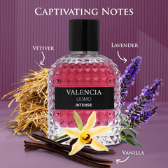 NovoGlow Valencia UOMO Intense lavandin heart adds aromatic lift for fresh morning scent