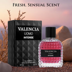 NovoGlow Valencia UOMO Intense smoked vetiver base provides earthy depth and lasting impression