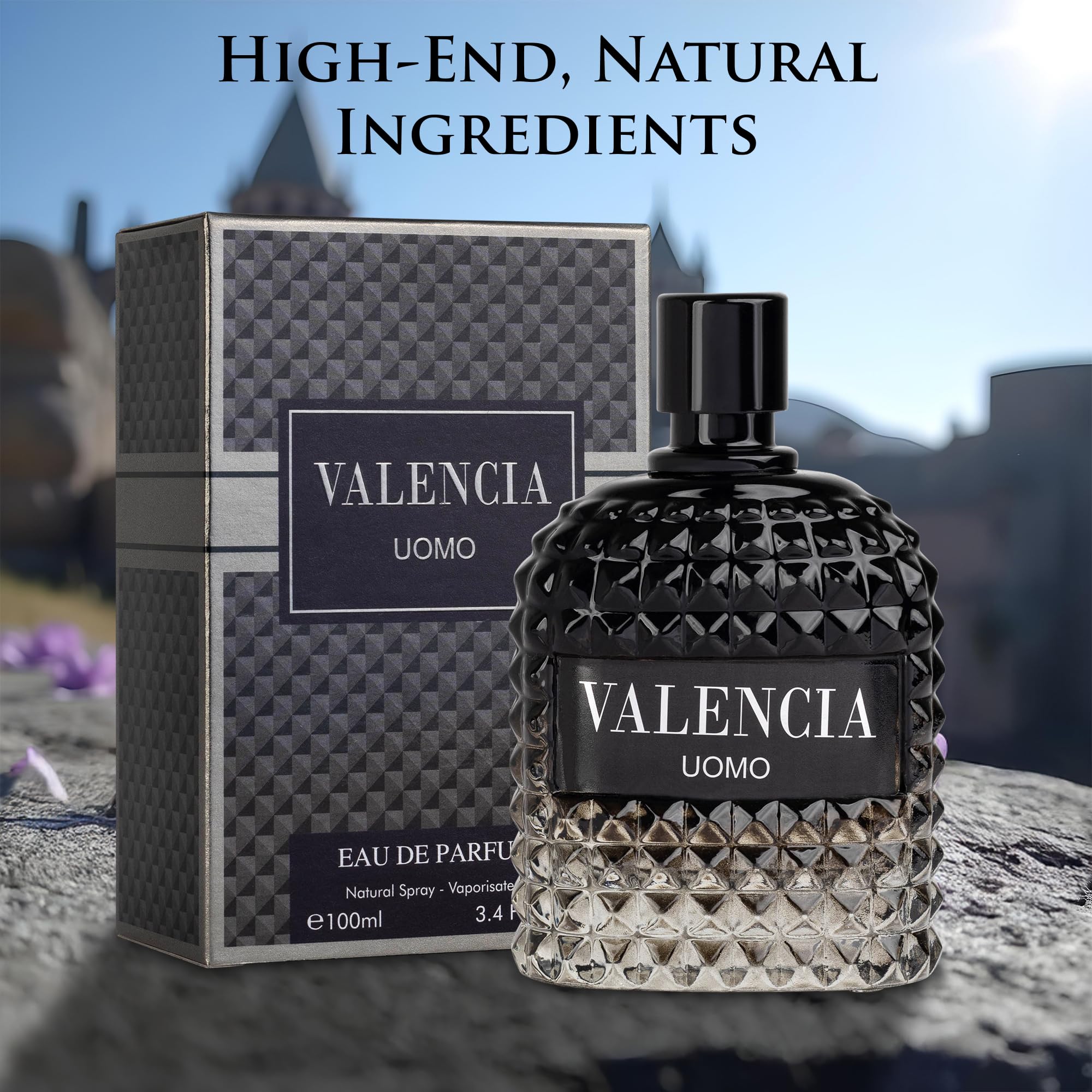 NovoGlow Valencia UOMO mineral-salt detail adds edgy, modern character.