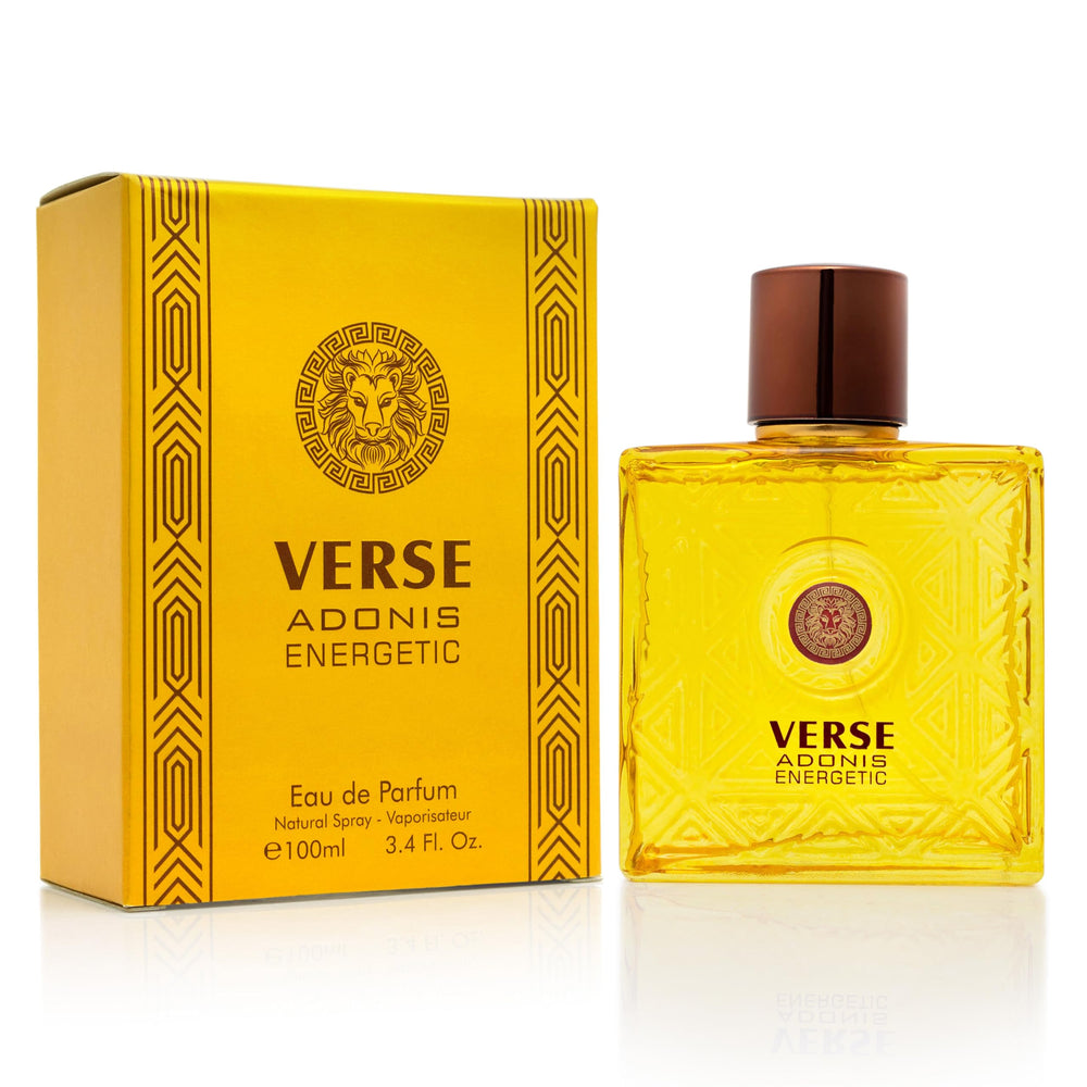 NovoGlow Verse Adonis Energetic bottle shot highlighting long-lasting freshness for daily wear