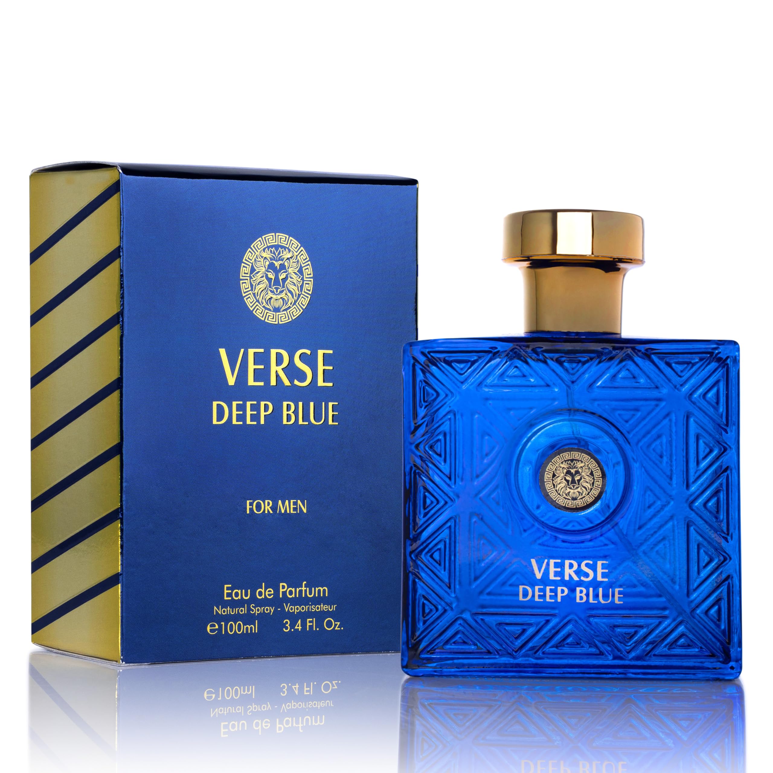 NovoGlow Verse Deep Blue bottle front view for daily wear confidence.