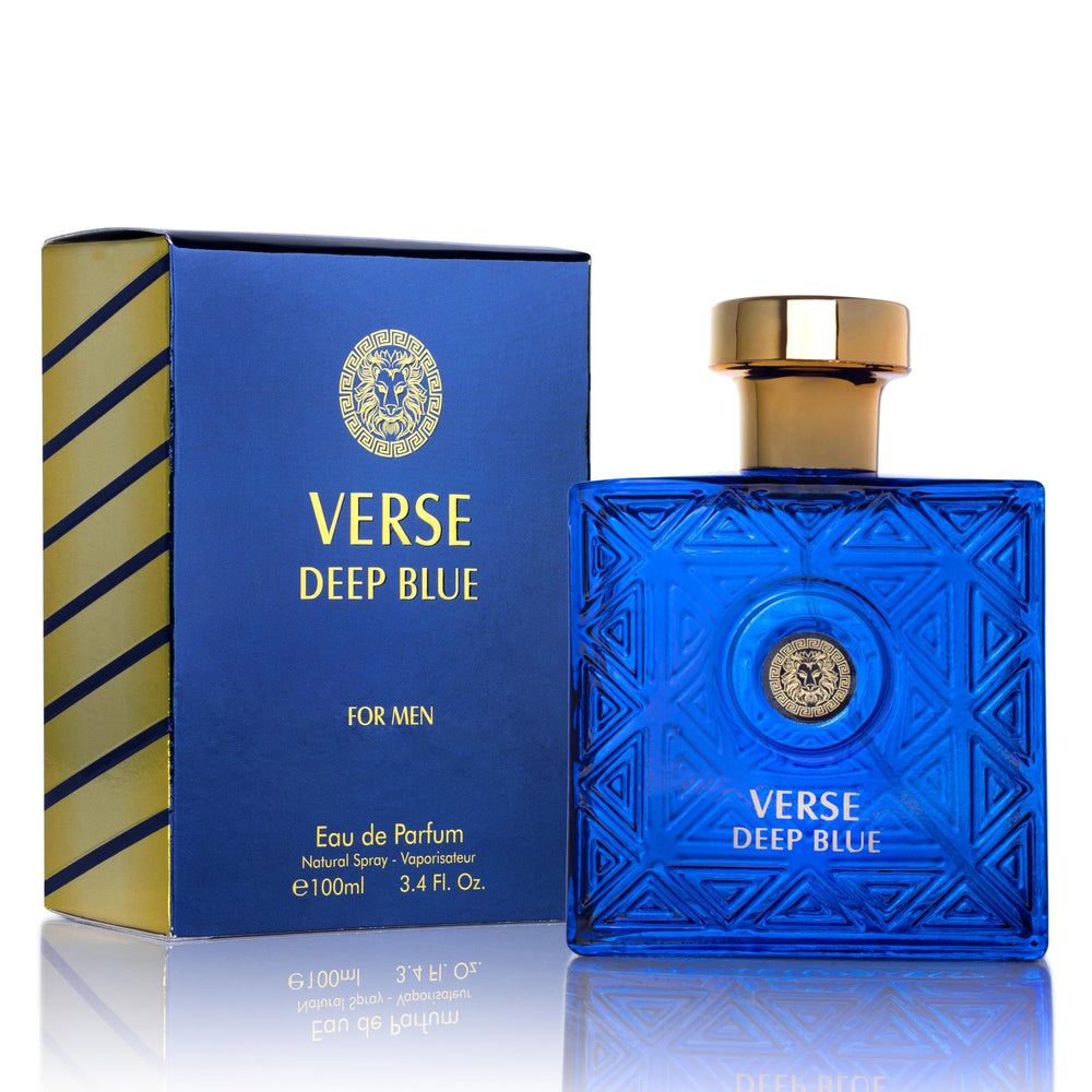 NovoGlow Verse Deep Blue bottle front view for daily wear confidence.