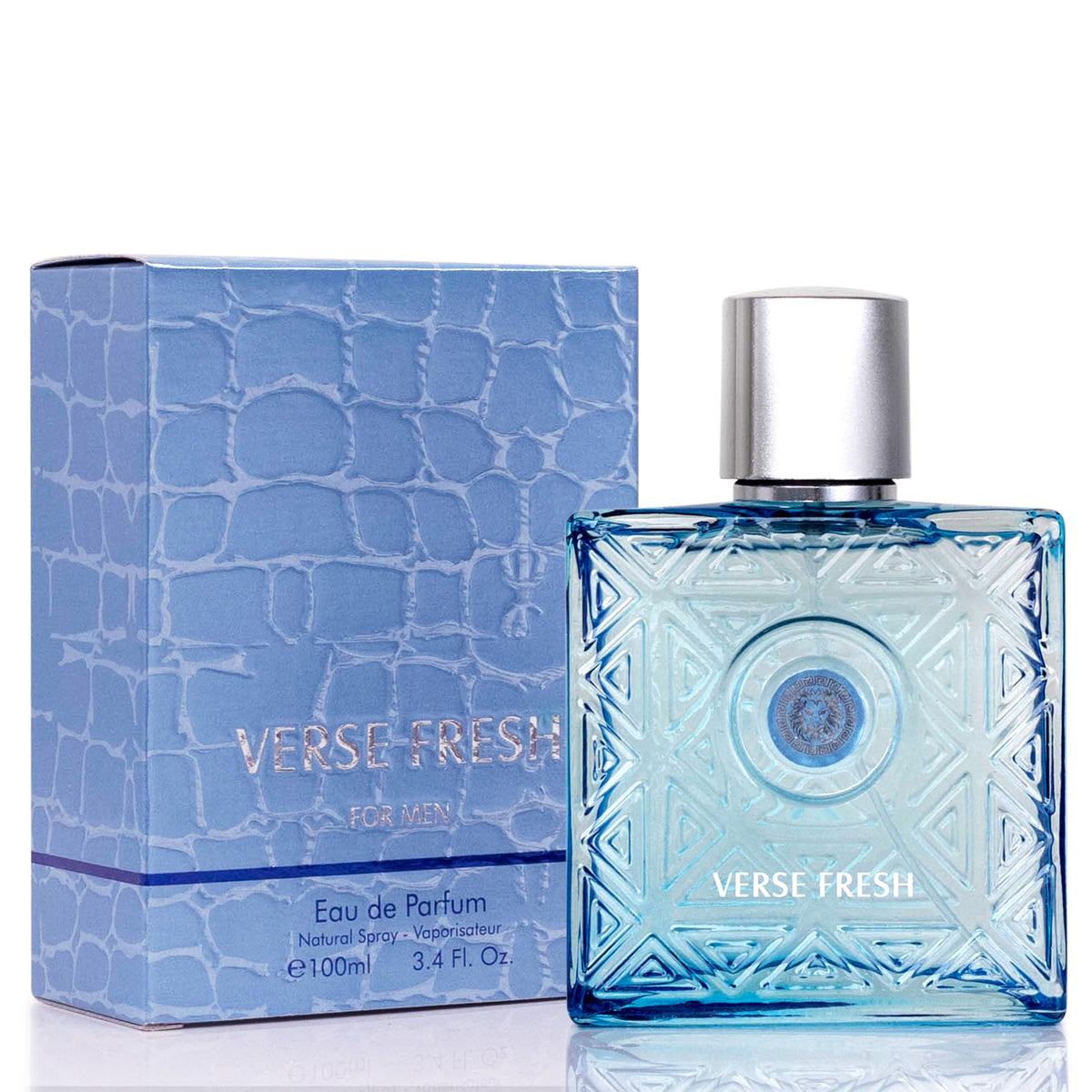 NovoGlow Verse Fresh for Men bottle closeup shows premium design and lasting appeal.
