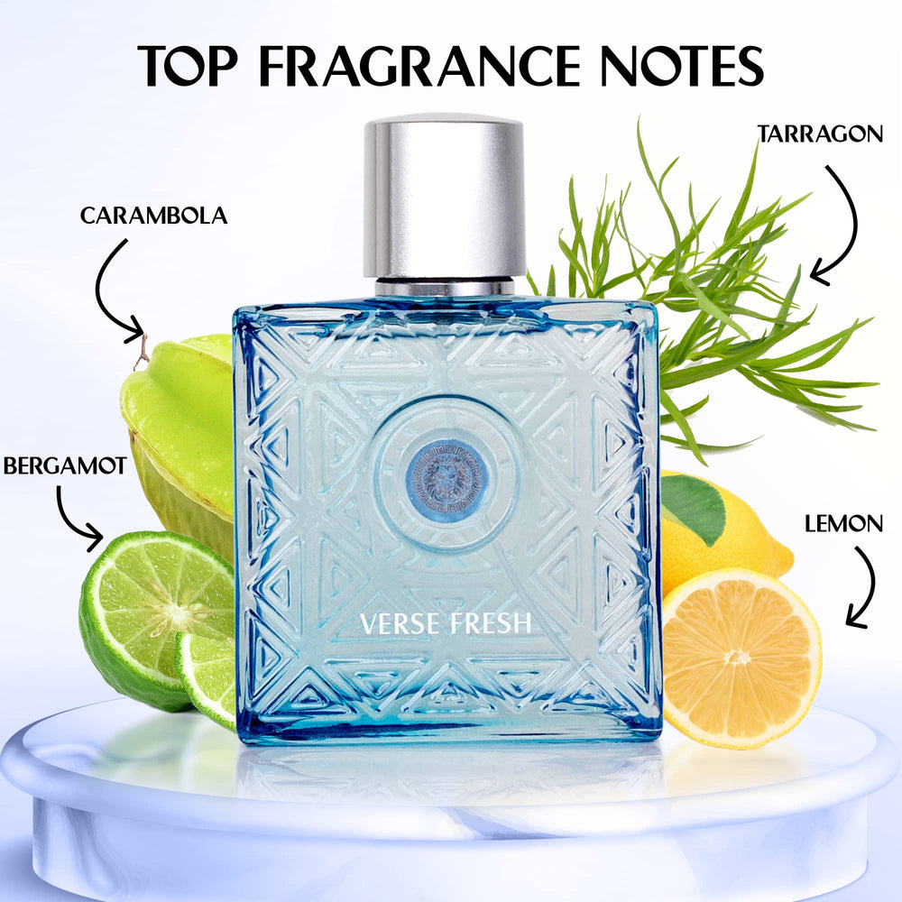 NovoGlow Verse Fresh top notes highlight lemon and bergamot for an energizing start.