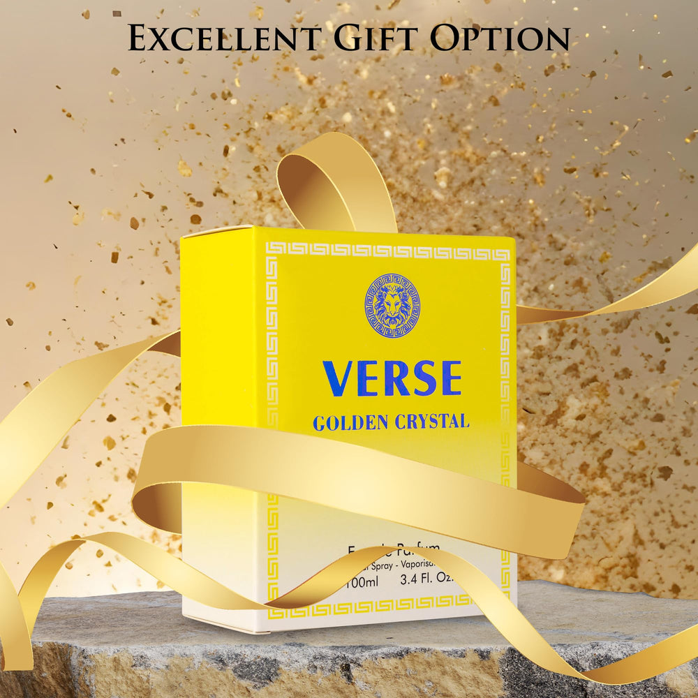 NovoGlow Verse Golden Crystal notes visualization graphic shows Amalfi lemon and neroli brilliance