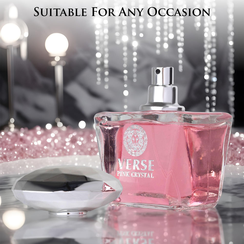 NovoGlow Verse Pink Crystal floral notes art invites mood-enhancing fragrance rituals.