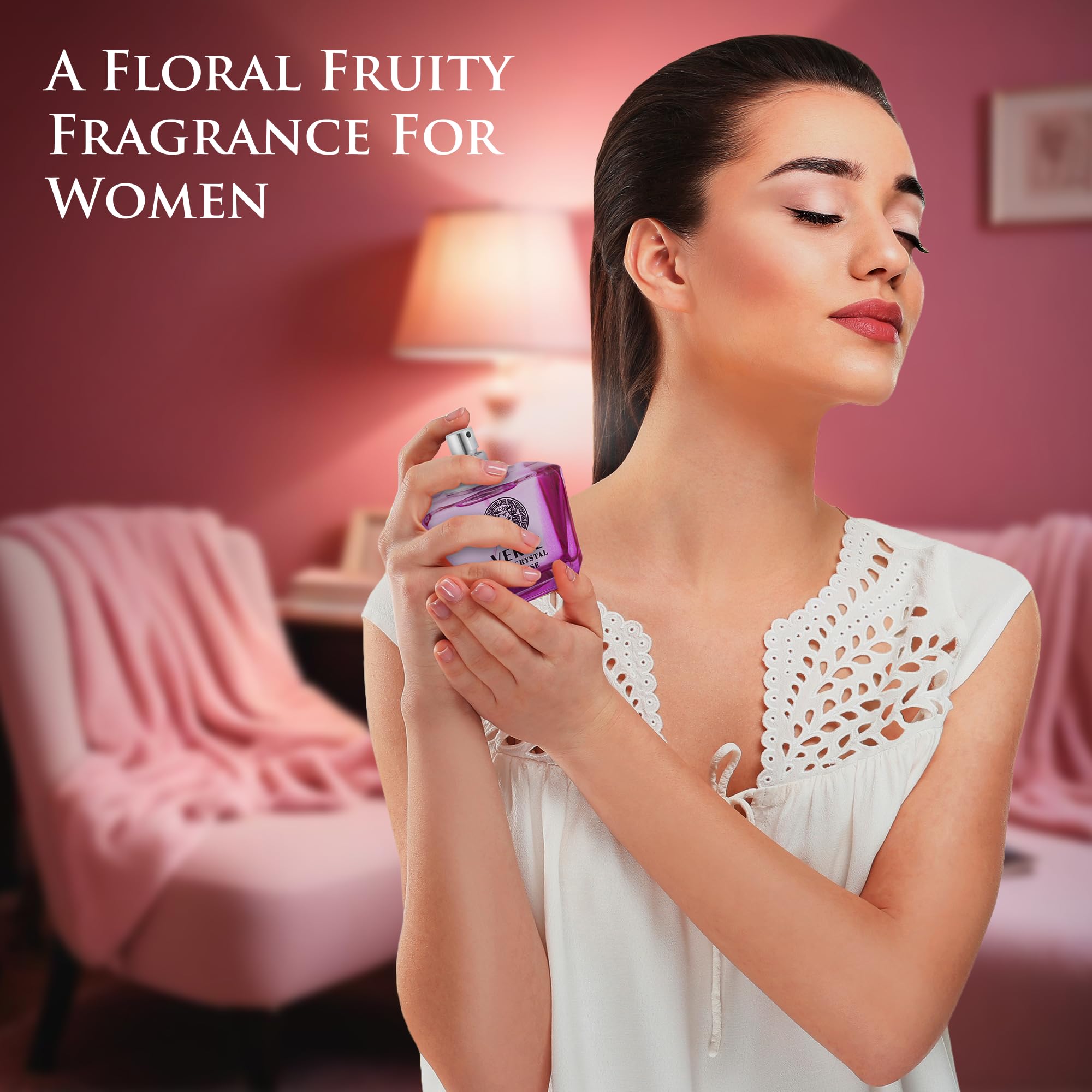NovoGlow Verse Pink Crystal Intense base notes emphasize warmth with musk and amber.
