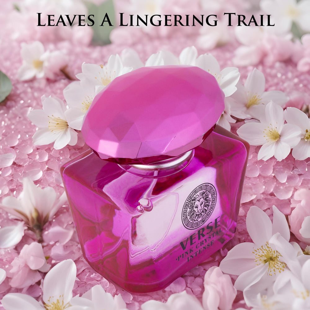 NovoGlow Verse Pink Crystal Intense fragrance essence image highlights premium aroma.