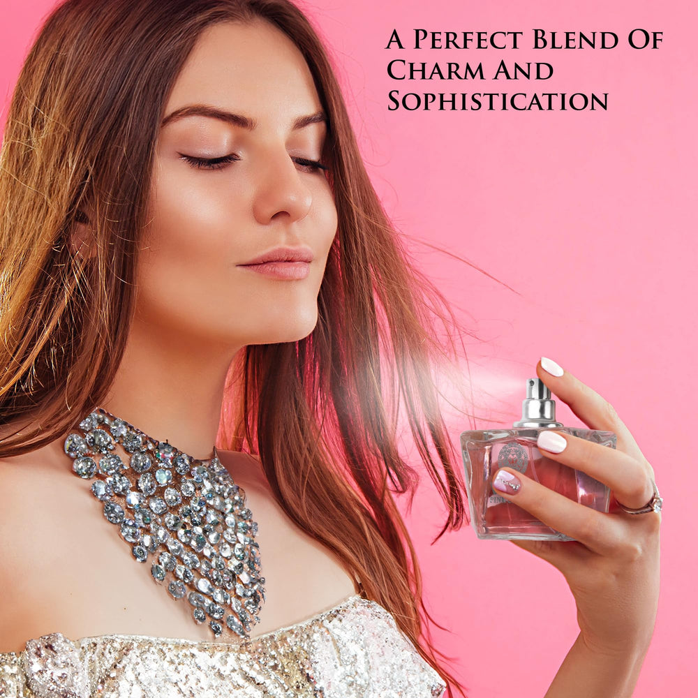 NovoGlow Verse Pink Crystal spray captures a delicate mist for lasting aroma.