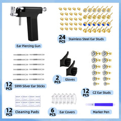 Novopiercing CZ ear studs 18-pairs array for versatile styling