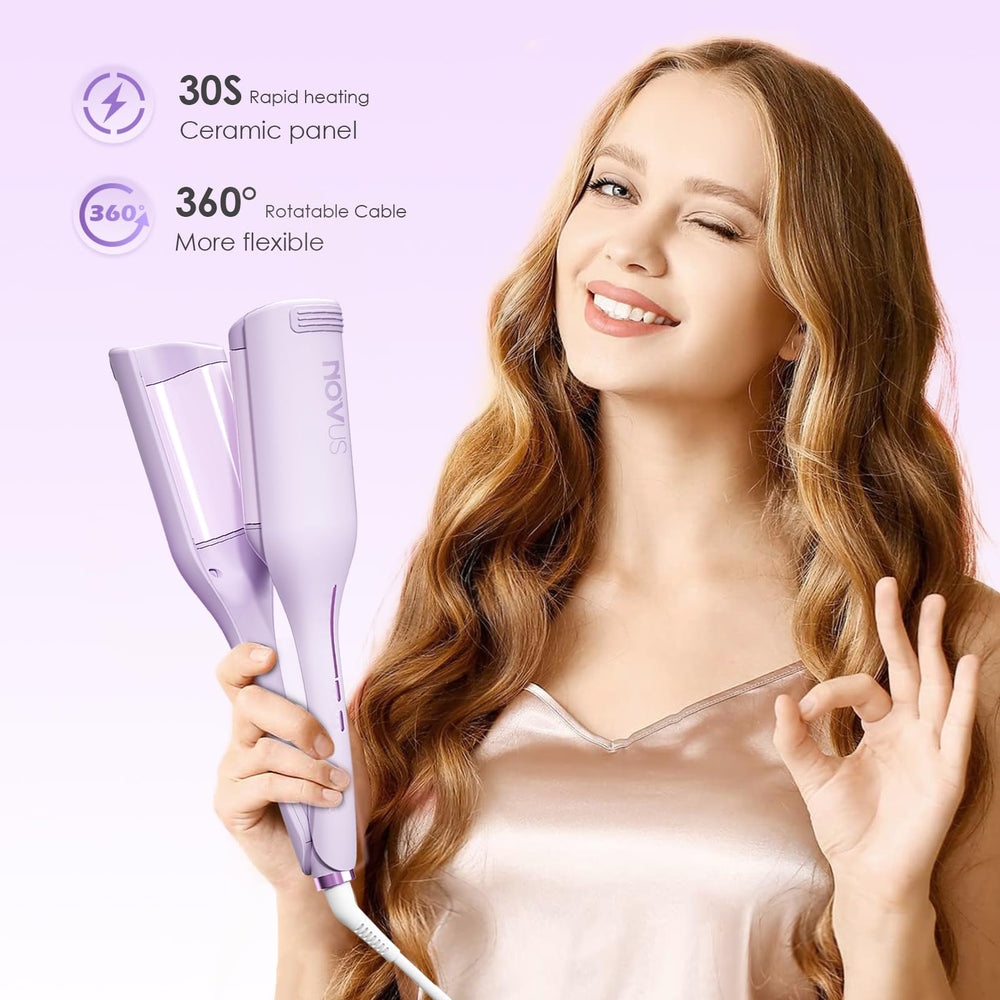 NOVUS curling iron 360° swivel cord for easier maneuverability during styling