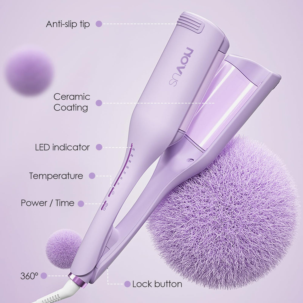 NOVUS curling iron ergonomic handle close-up featuring comfortable grip