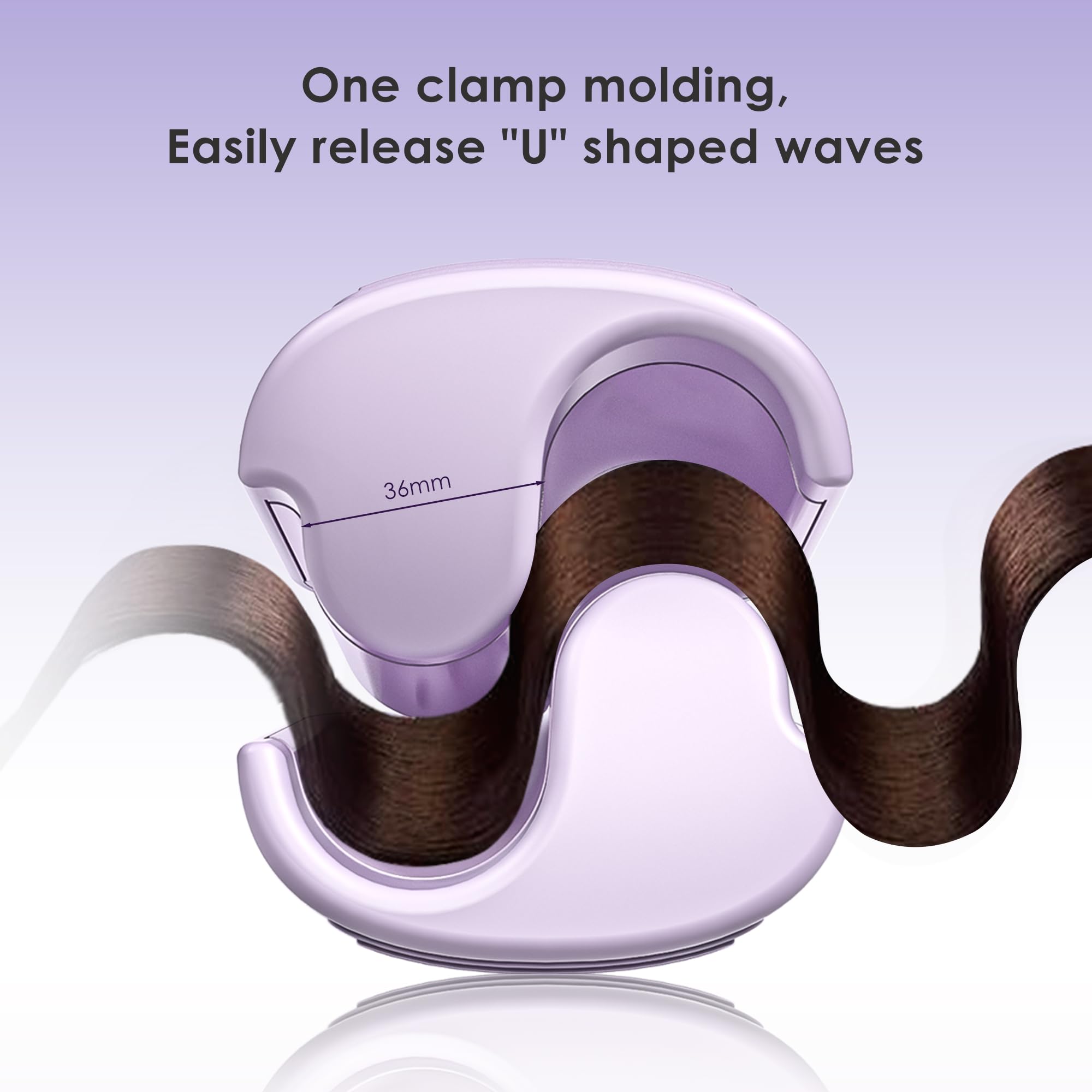 NOVUS curling iron two-barrel design highlights effortless dual-wave curling