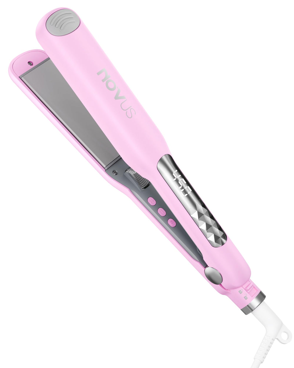 NOVUS Flat Iron close-up of ceramic plates for smooth, frizz-free results
