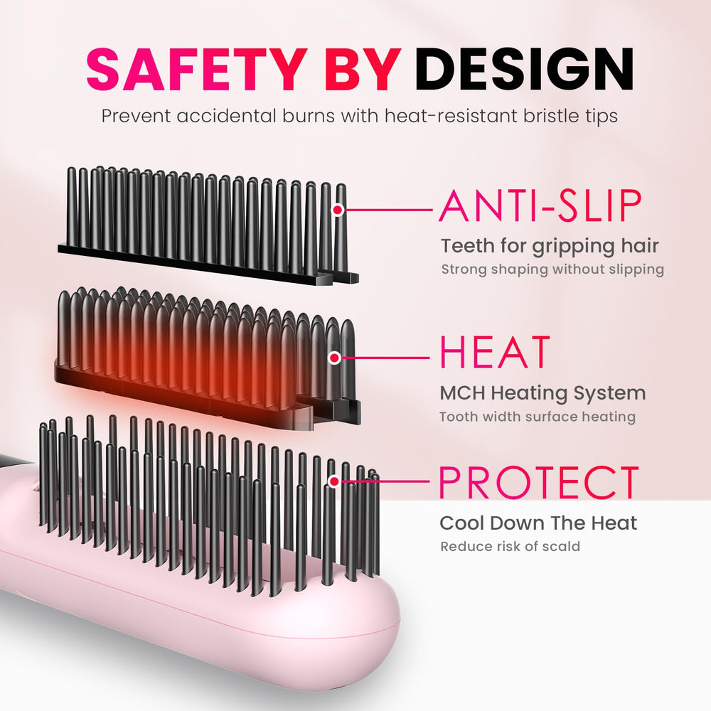 Novuspro hair brush LED display shows temperature at a glance
