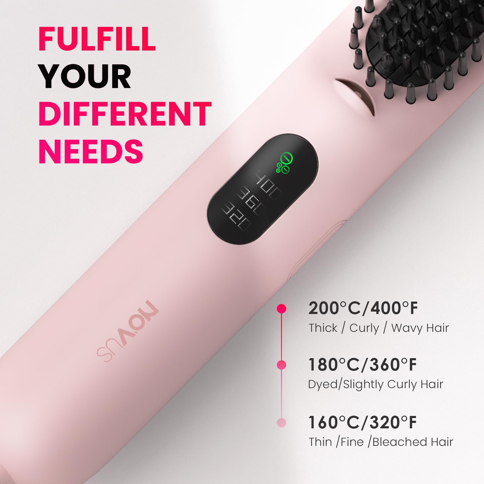 Novuspro hair brush negative ionic technology reduces static and frizz
