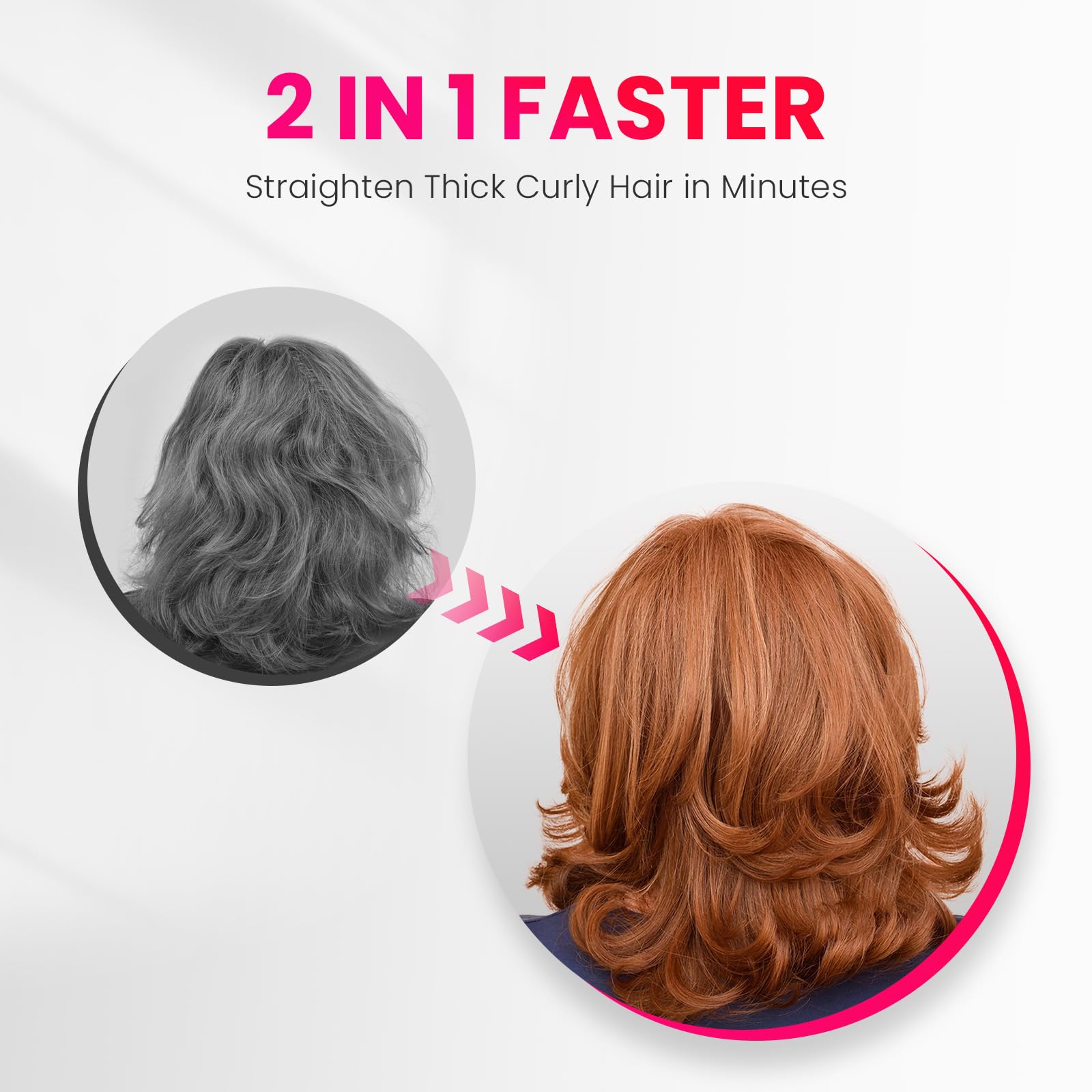 Novuspro hair brush straightening comb in action for sleek look