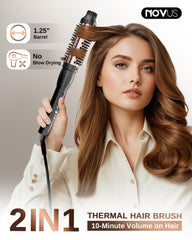NOVUSPRO Thermal Brush 2-in-1 hot air styling creates curls and volume