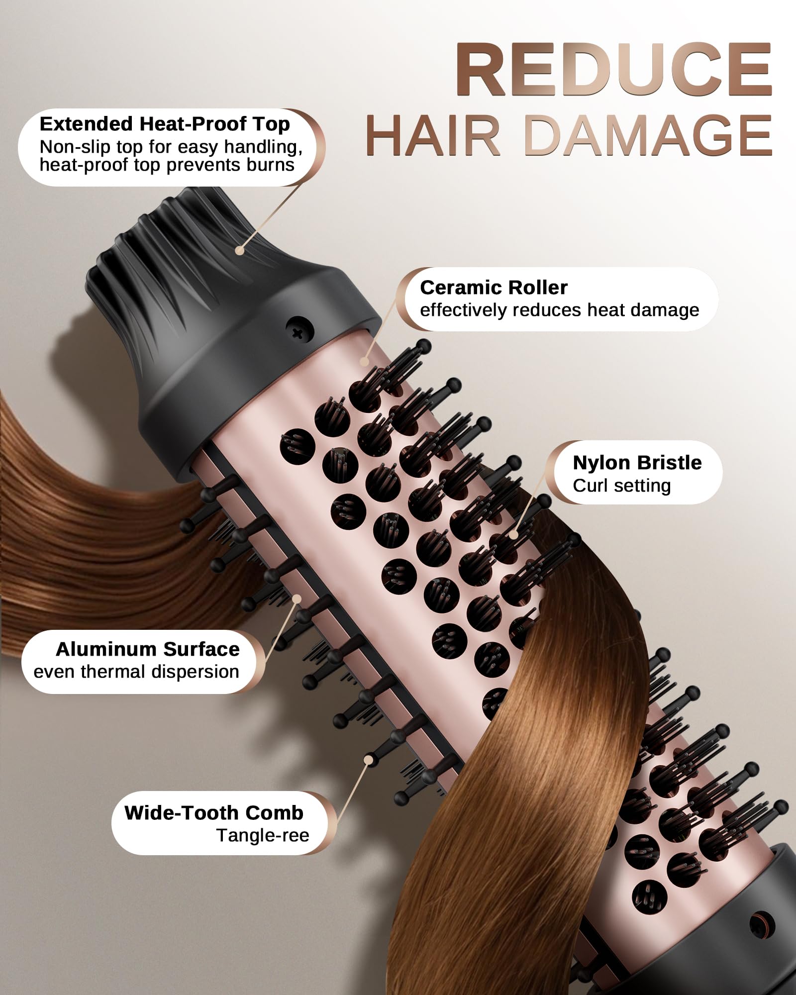 NOVUSPRO Thermal Brush temperature display clearly shows precise settings for control