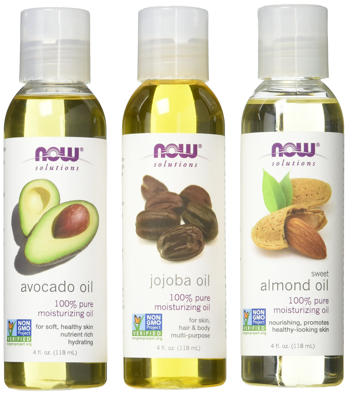 Now Foods sweet-almond-oil bottle-pour for daily skin nourishment and gentle moisturizing