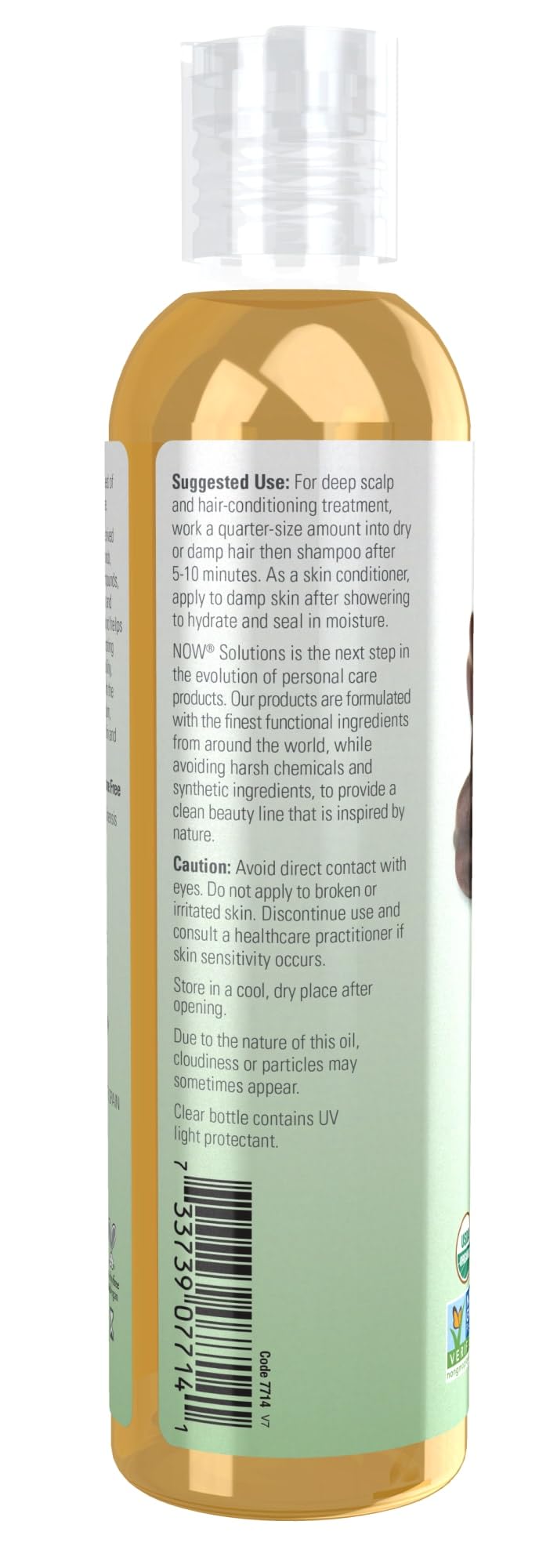 NOW Solutions Organic Jojoba Oil in hair; deep conditioning for softer strands.