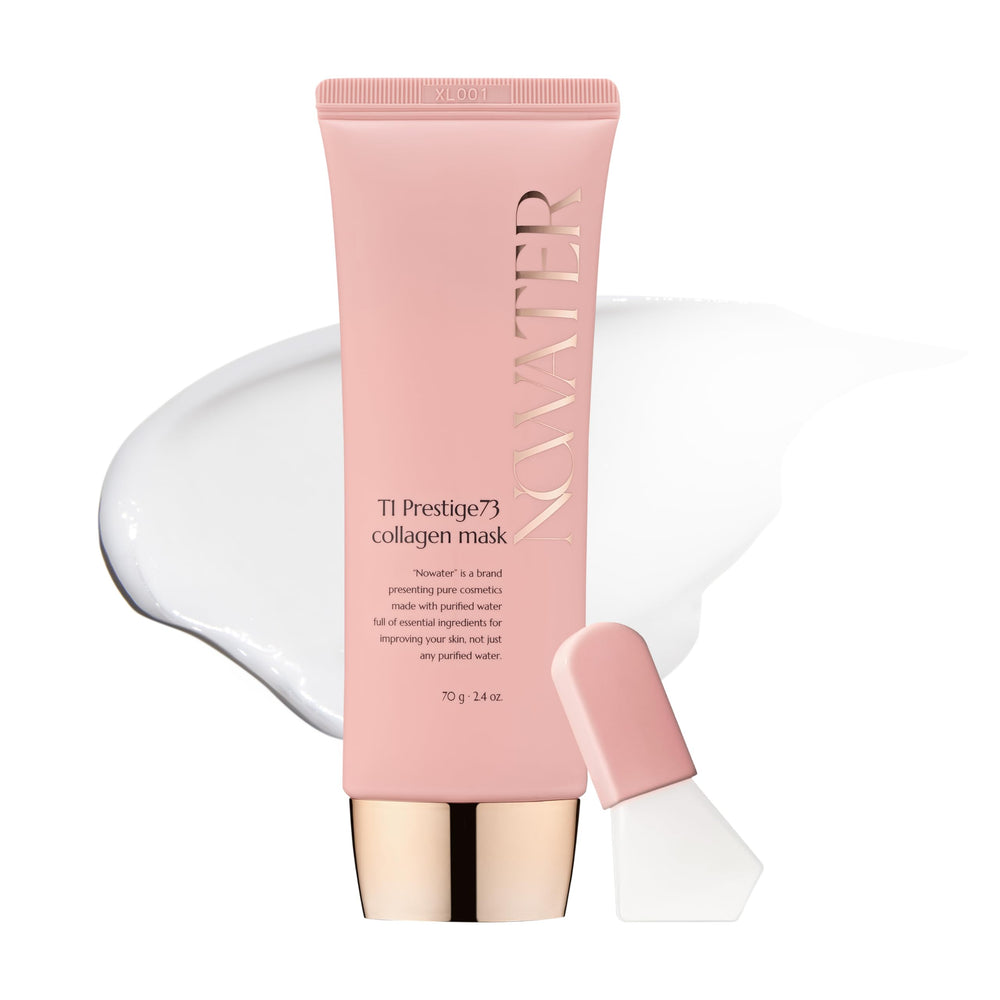 NOWATER Collagen Wrapping Mask packaging highlights premium K-beauty care for hydrating glow.
