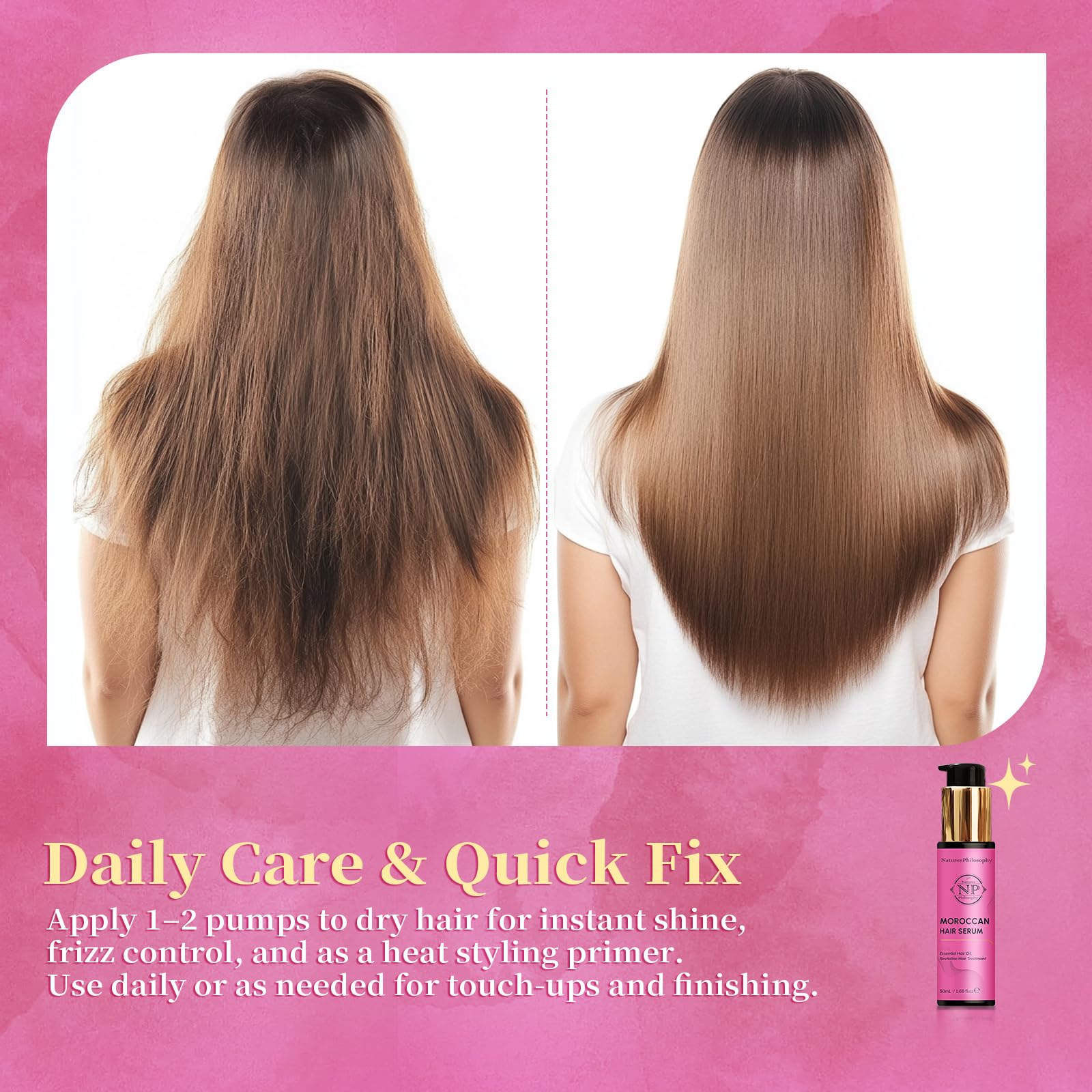 NP NATURES PHILOSOPHY UV-protection layer guards hair from sun damage.