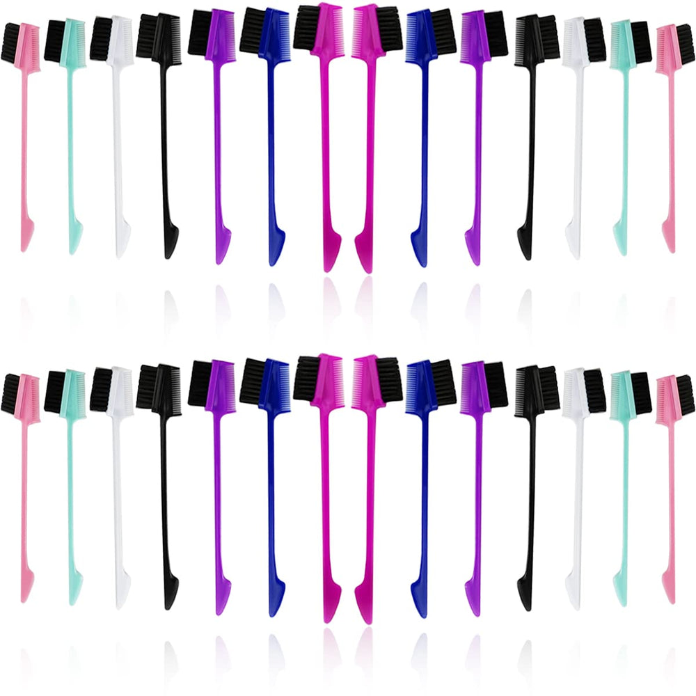 NSBELL 3 in 1 hair edge brush close-up showing color variety for edge smoothing.