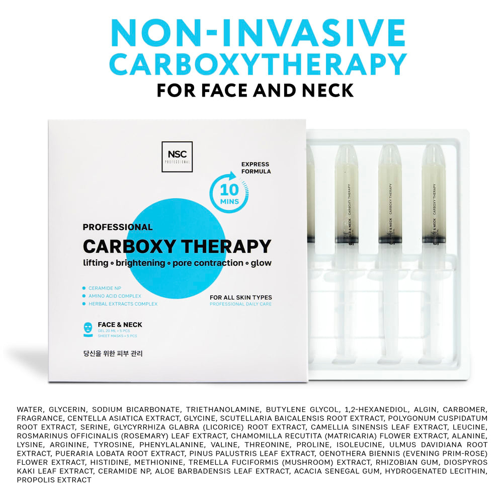 NSC Name Skin Care CO2 mask in-use with glow after treatment
