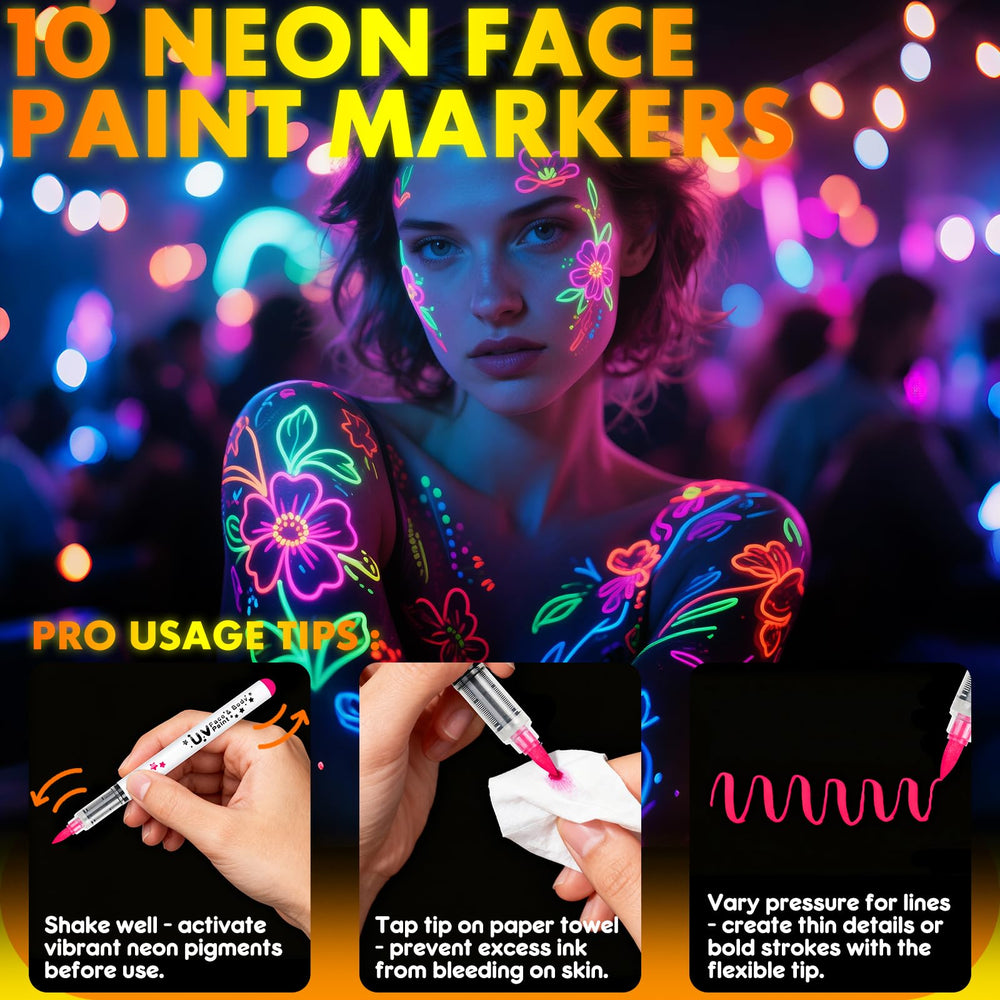 nsxsu glow markers ideal for Halloween, cosplay, and birthday parties.