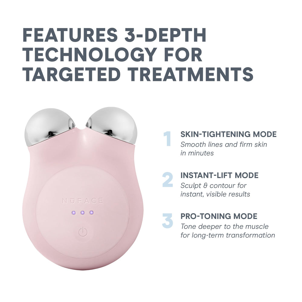 NuFACE MINI+ microcurrent gel activator prepares skin for treatment.