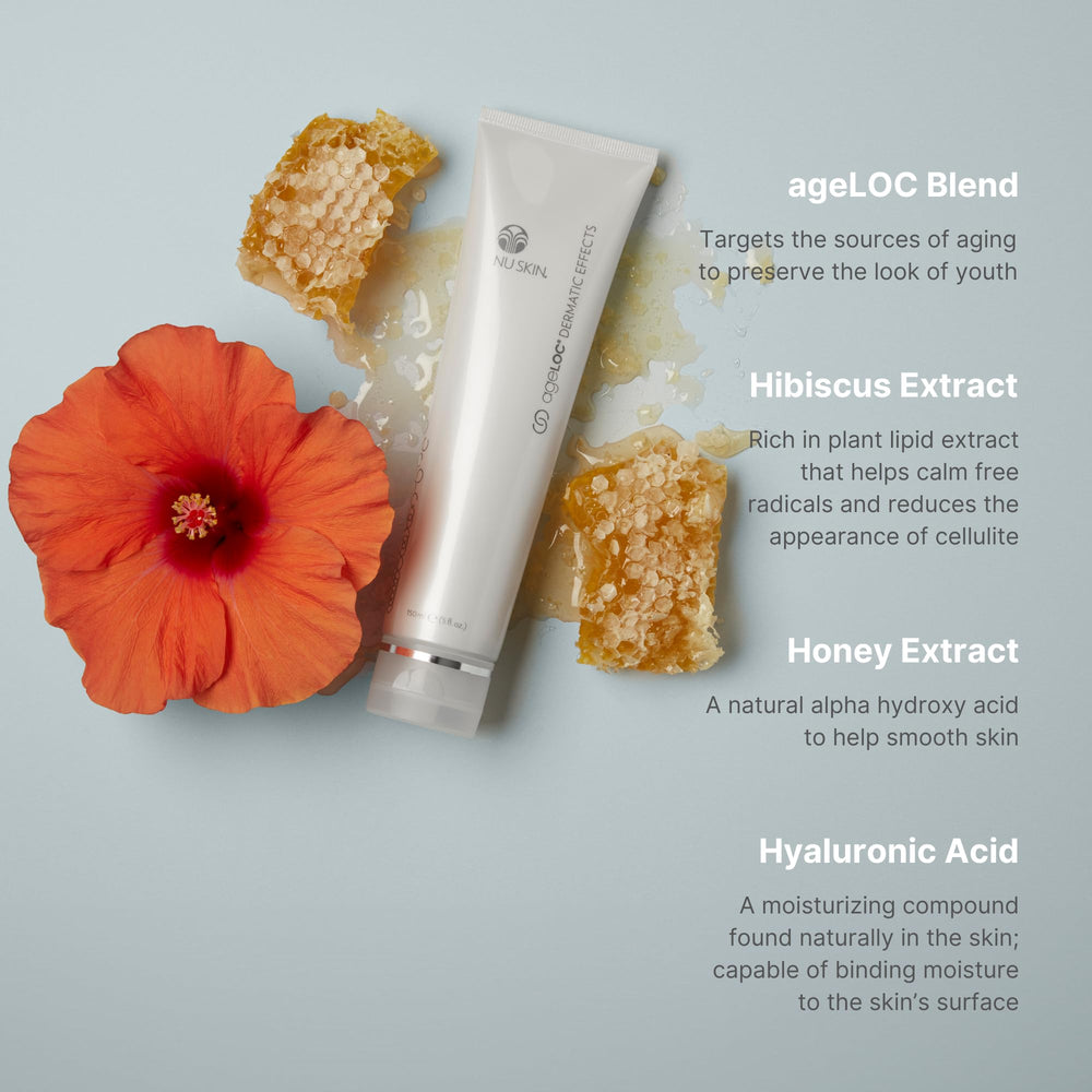 Nu Skin ageLOC Dermatic Effects hyaluronic-acid-closeup conveys moisture retention for plumper appearance.