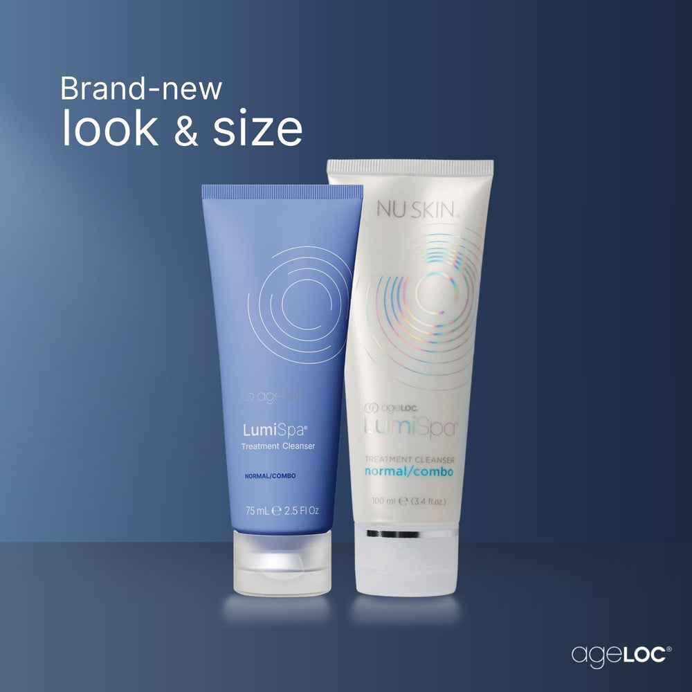 Nu Skin ageLOC LumiSpa Cleanser on face demonstrates soothing cleanse during morning skincare.