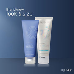 Nu Skin ageLOC LumiSpa Cleanser on face demonstrates soothing cleanse during morning skincare.