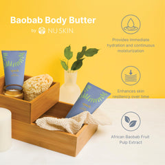 Nu Skin Epoch Baobab Body Butter with baobab extract promotes resilient-looking skin.