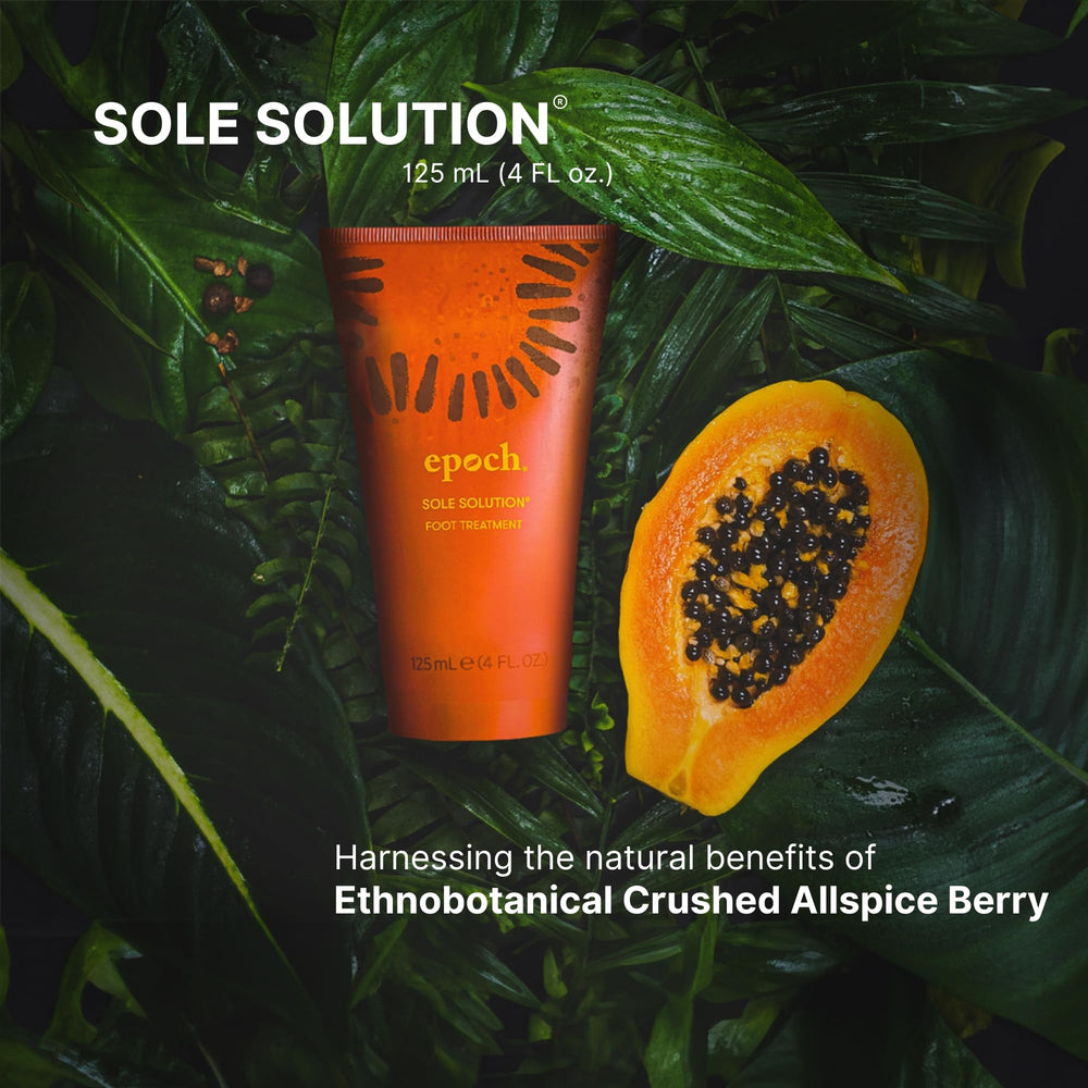 Nu Skin Epoch Sole Solution used after shower to hydrate dry feet