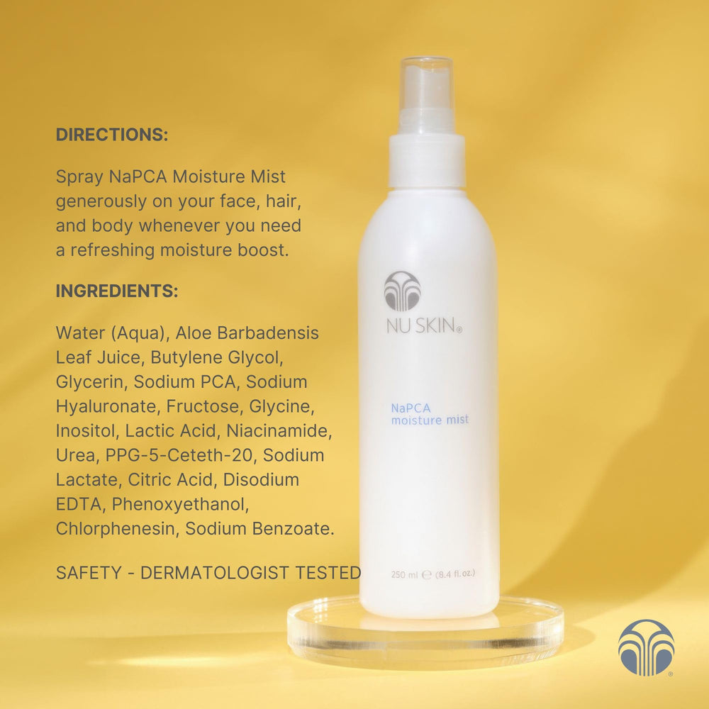 Nu Skin NaPCA Moisture Mist cooling-chill option for chilled refreshment.