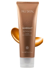 Nu Skin Sunright Insta Glow Self Tanner Gel bottle pour for fast, mess-free tanning.
