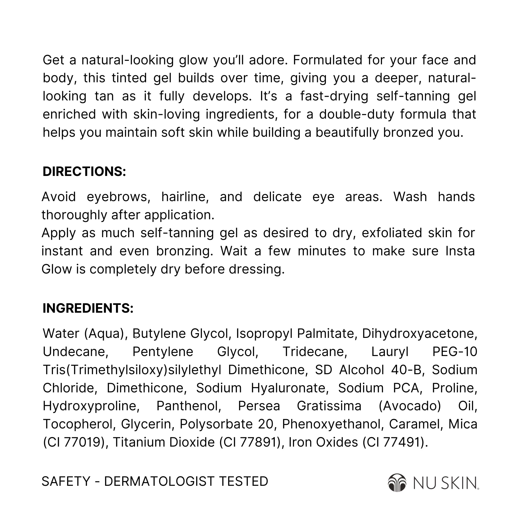 Nu Skin Sunright Insta Glow Self Tanner Gel applying for even tone.
