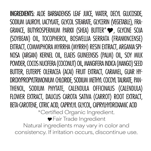 Nubian Heritage bath and body line display suggests daily skincare routine