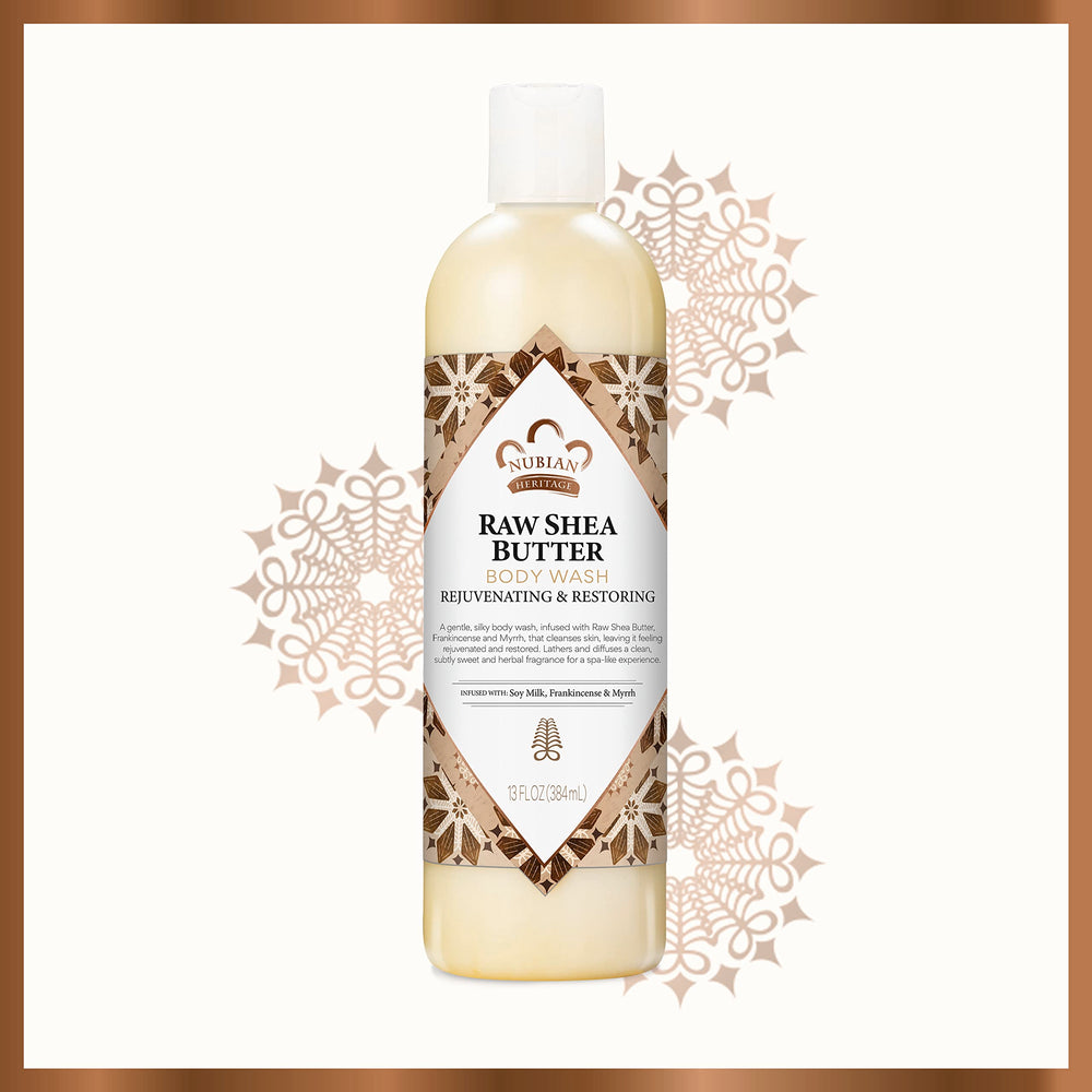 Nubian Heritage Soy Milk and Vitamin E infusion seen on bottle design