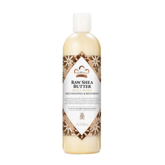Nubian Heritage Raw Shea Butter Body Wash bottle highlights ultra-moisturizing formula for dry skin