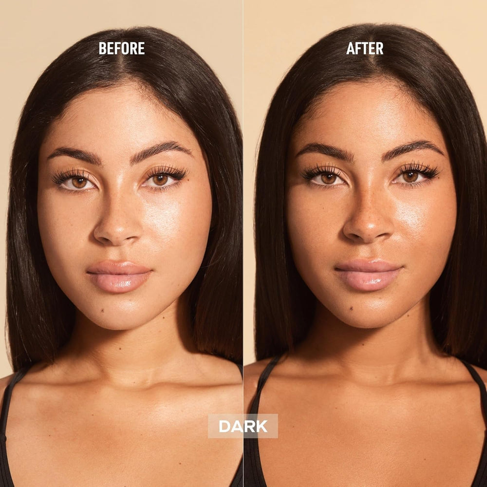 Nuda CloudMist application on the face demonstrates easy sprays for even color