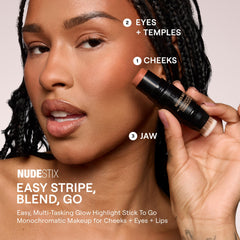 Nudestix Nudies Bronze Bondi Bae built-in brush focus demonstrates easy blending