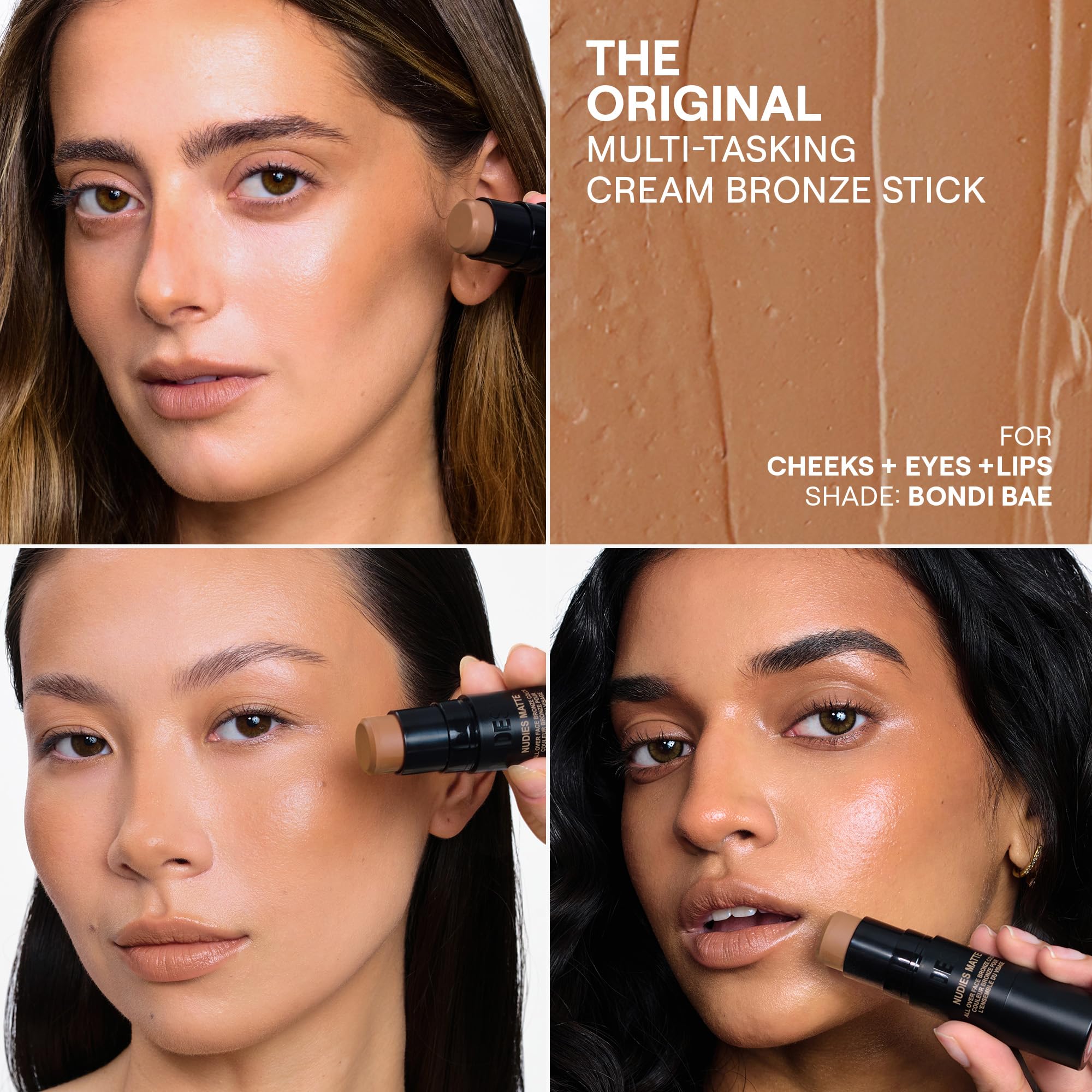 Nudestix Nudies Bronze Bondi Bae tin front shows compact packaging with built-in brush
