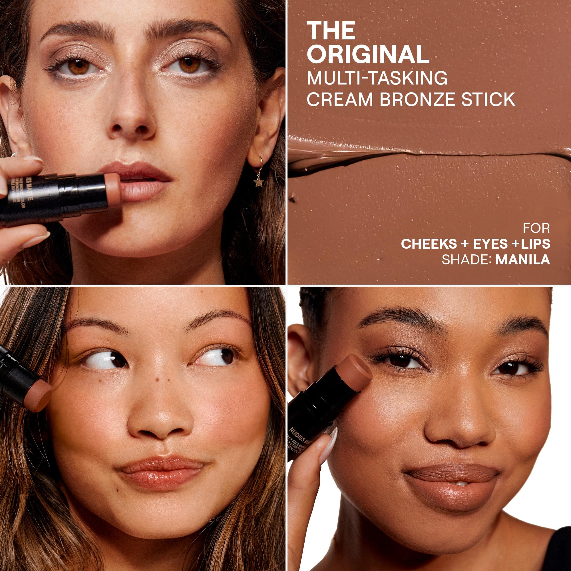 Nudestix Nudies Bronze Manila built-in brush enables easy blending for seamless application